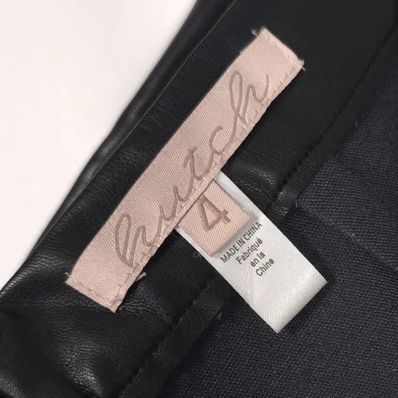 Anthropologie Hutch FAUX LEATHER Pants Flare Black Size‎ 4
